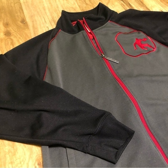 And1 Full Zip Lightweight Basketball Warmup Track Jacket Mens Size L Grey Red - Picture 3 of 11